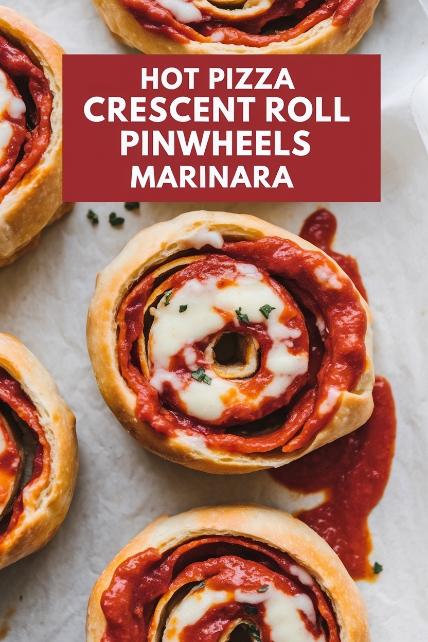 pizza crescent roll pinwheels marinara