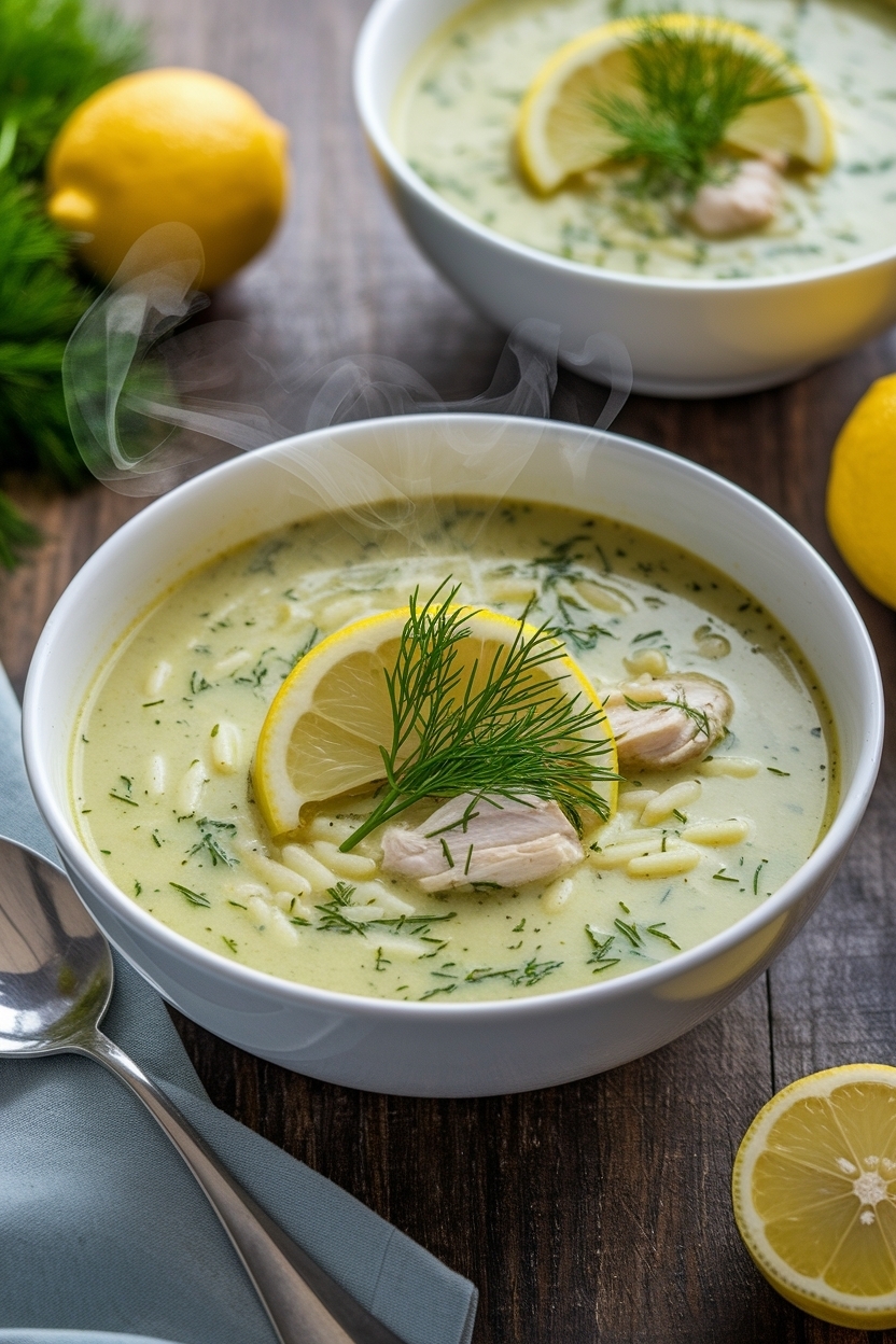 chicken orzo soup lemon dill