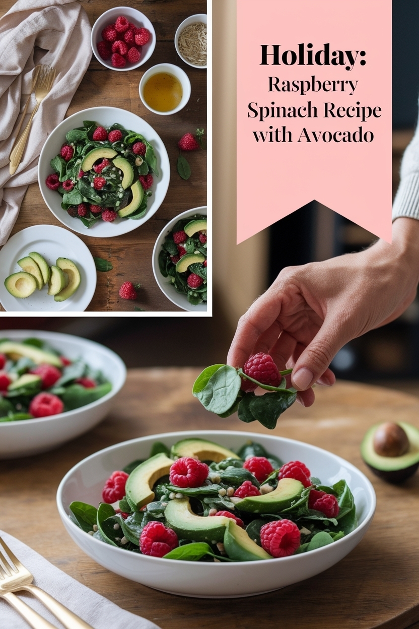 raspberry spinach salad recipe with avocado