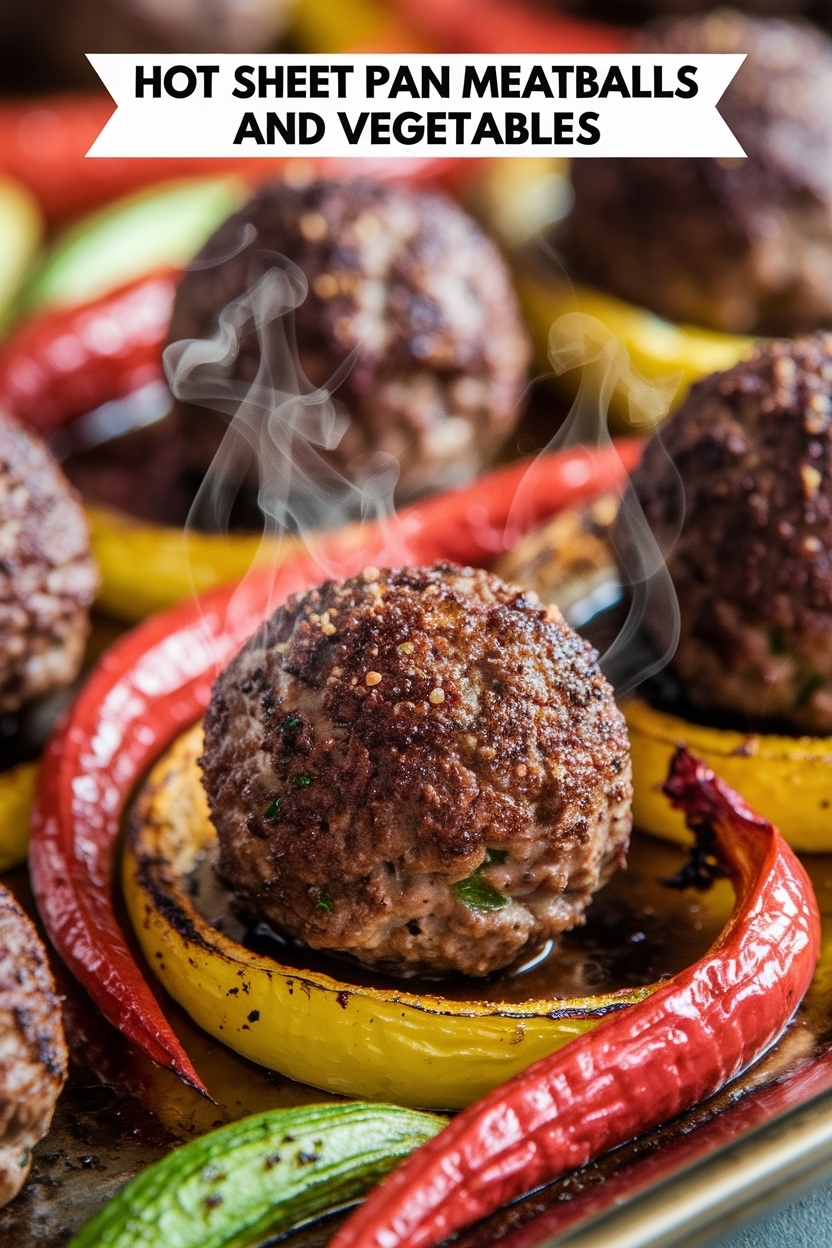 sheet pan meatballs and vegetables