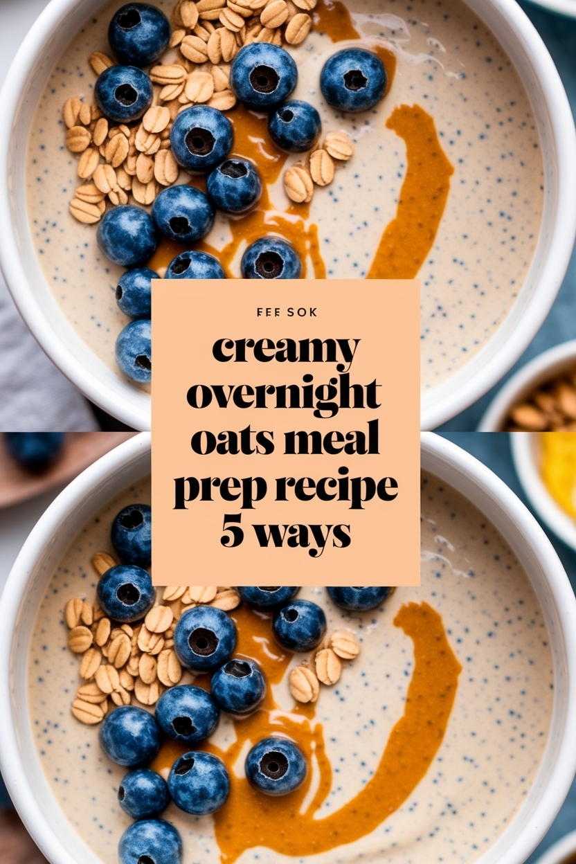 overnight oats meal prep recipe 5 ways