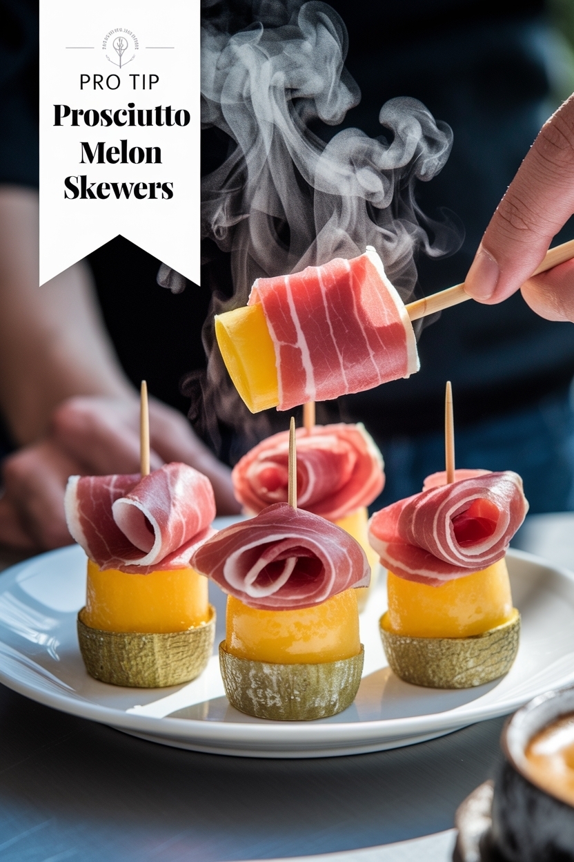 prosciutto melon skewers