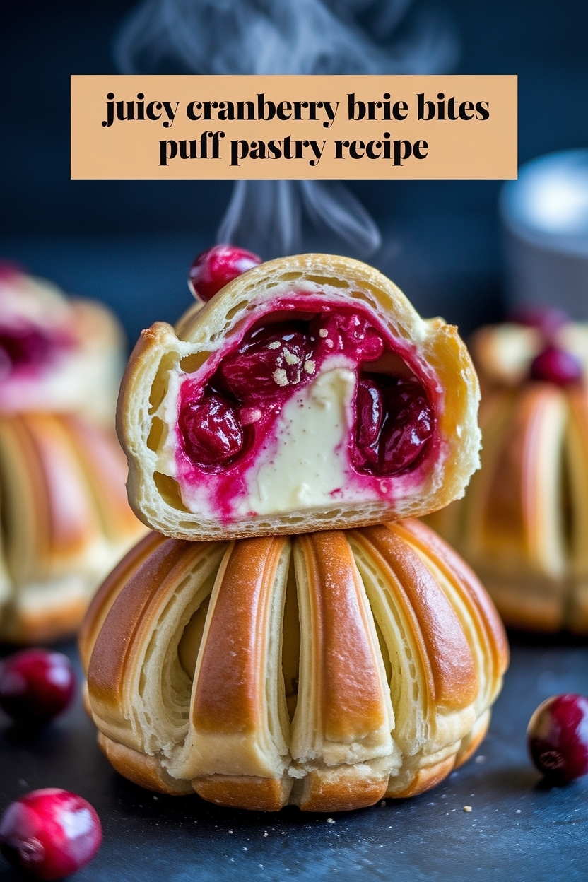 cranberry brie bites puff pastry recipe