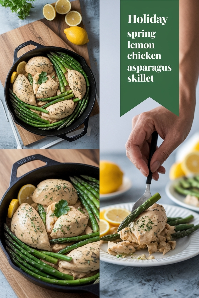 spring lemon chicken asparagus skillet