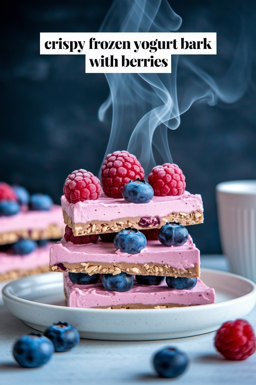 frozen yogurt bark with berries