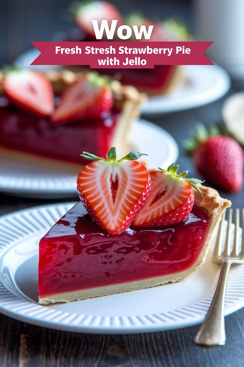 fresh strawberry pie with jello