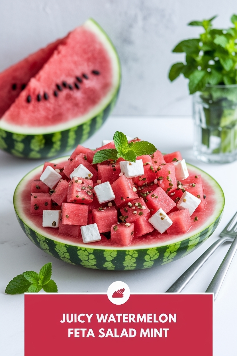 watermelon feta salad mint