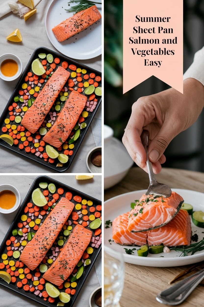 sheet pan salmon and vegetables easy
