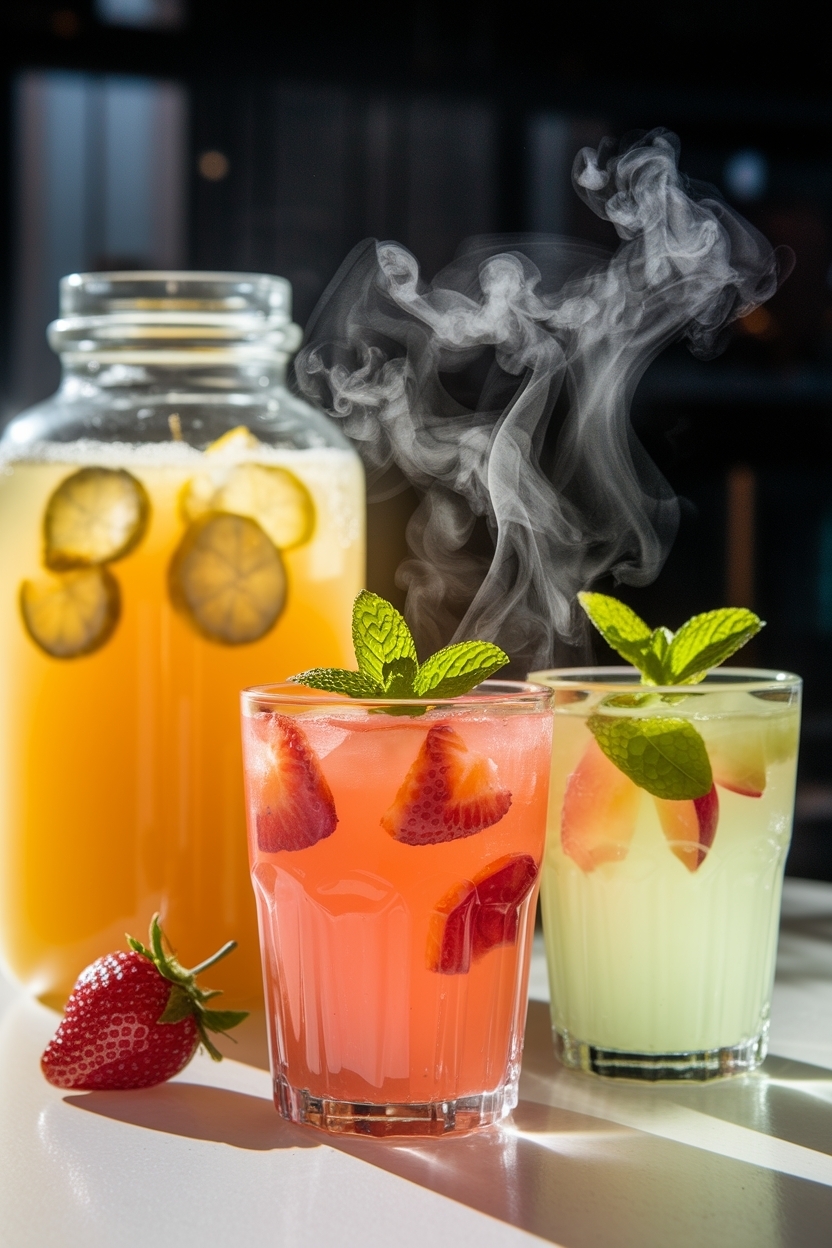 lemonade bar 3 flavors strawberry peach mint