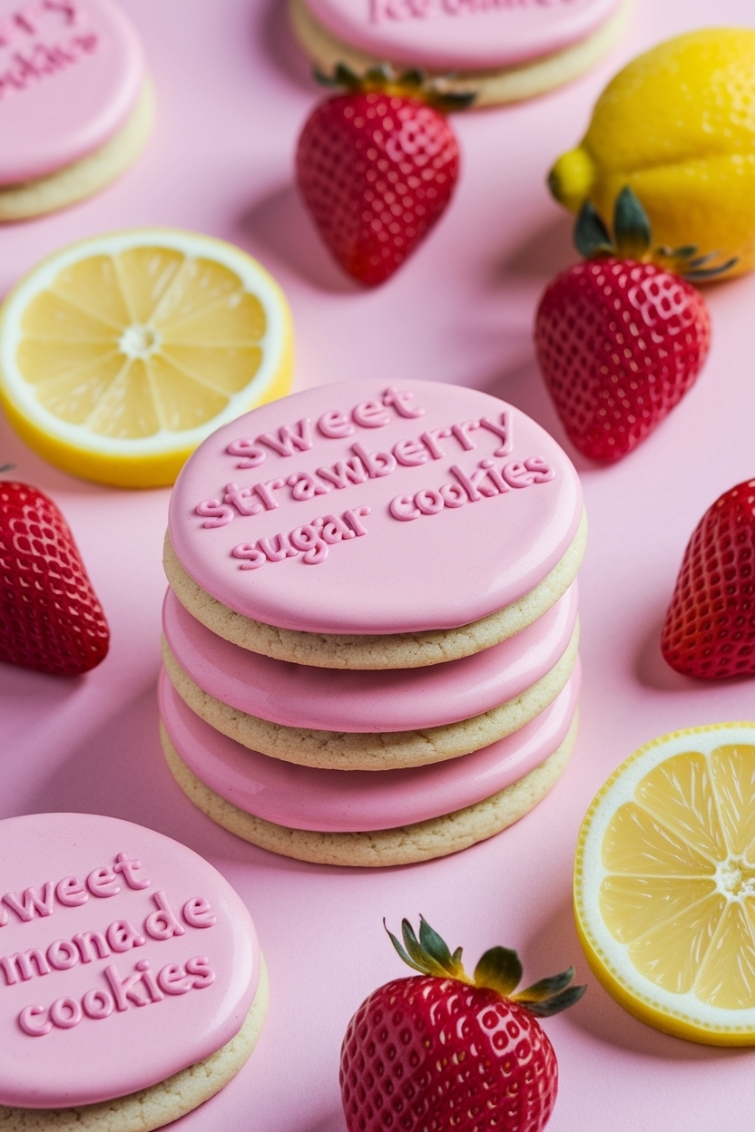 strawberry lemonade sugar cookies