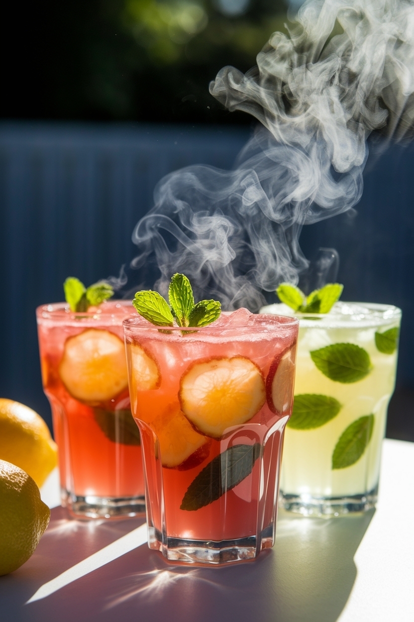 lemonade bar 3 flavors strawberry peach mint