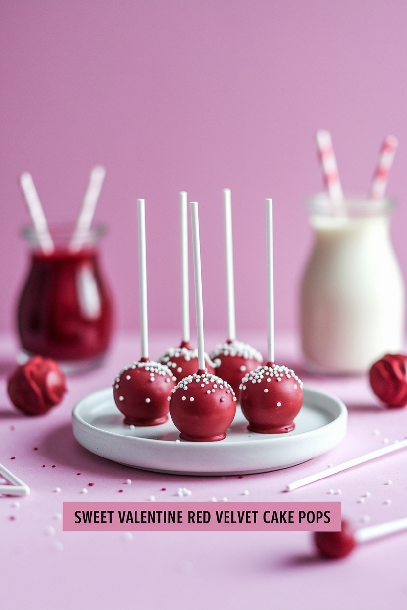 valentine red velvet cake pops