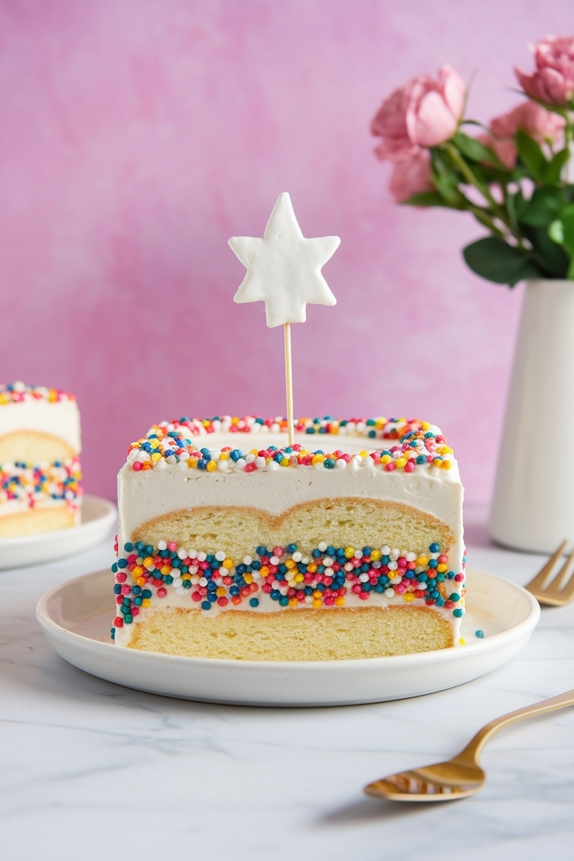 vanilla funfetti graduation sheet cake