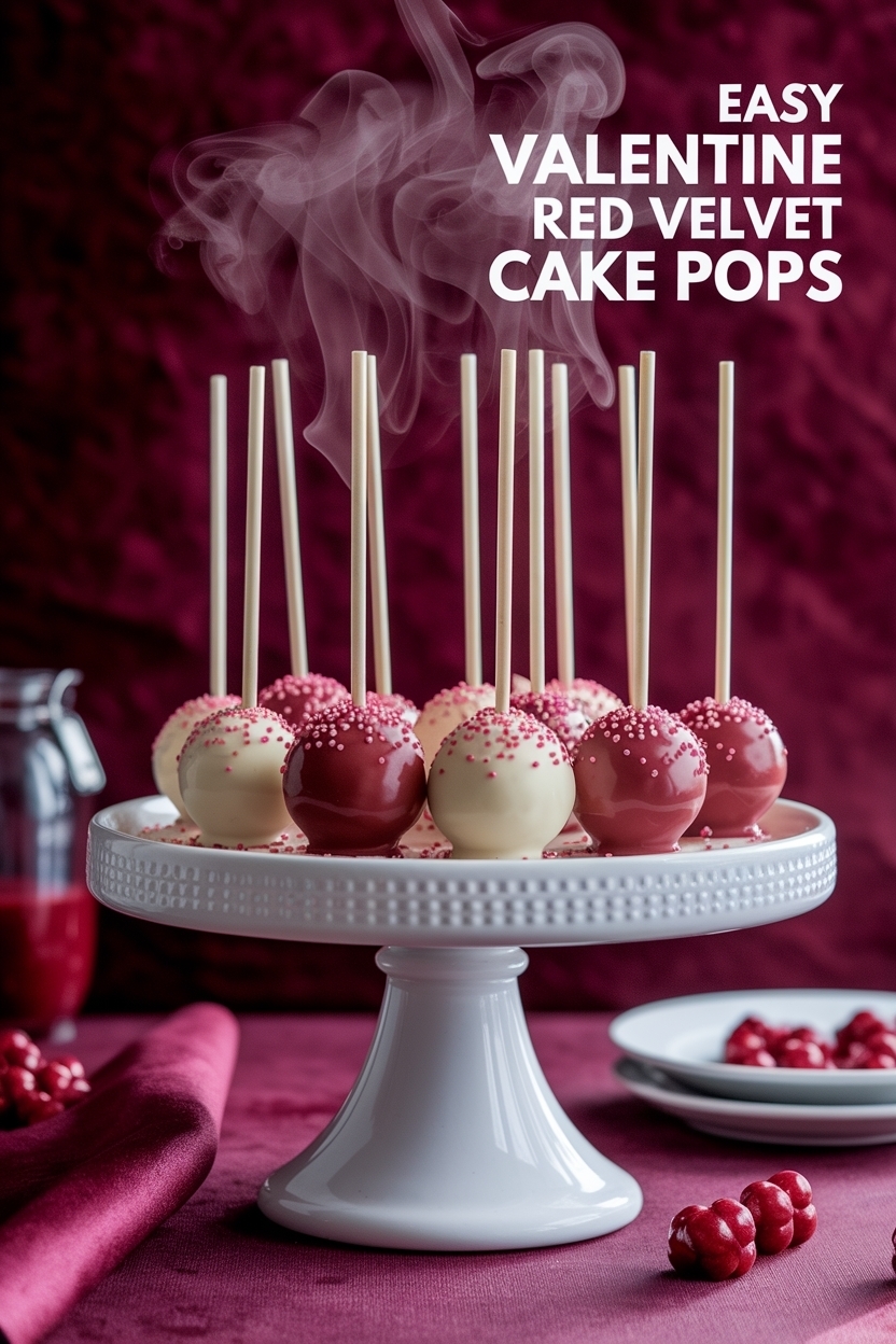 valentine red velvet cake pops