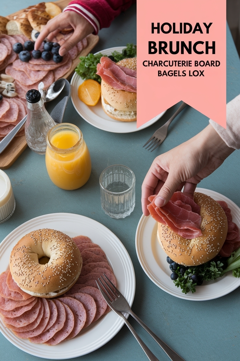 brunch charcuterie board bagels lox