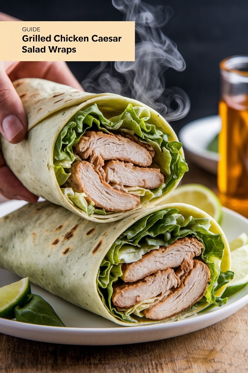grilled chicken caesar salad wraps