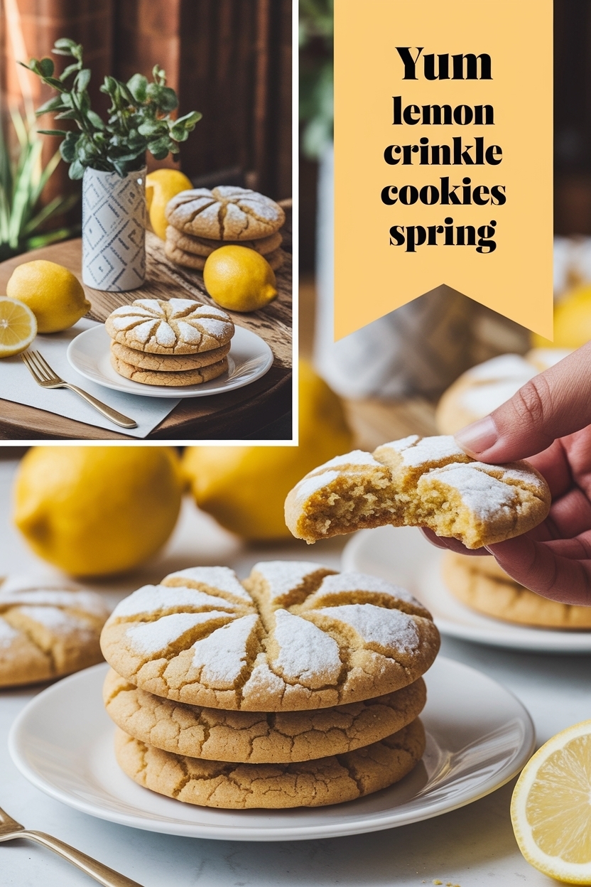 lemon crinkle cookies spring
