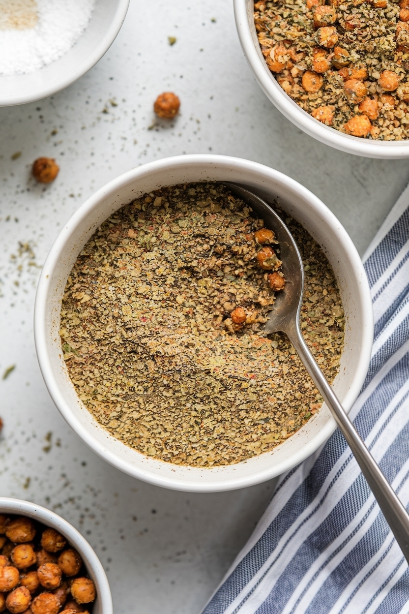 air fryer chickpeas everything bagel seasoning