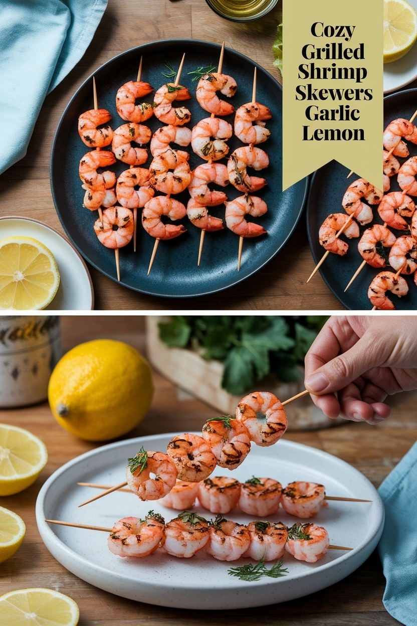 grilled shrimp skewers garlic lemon