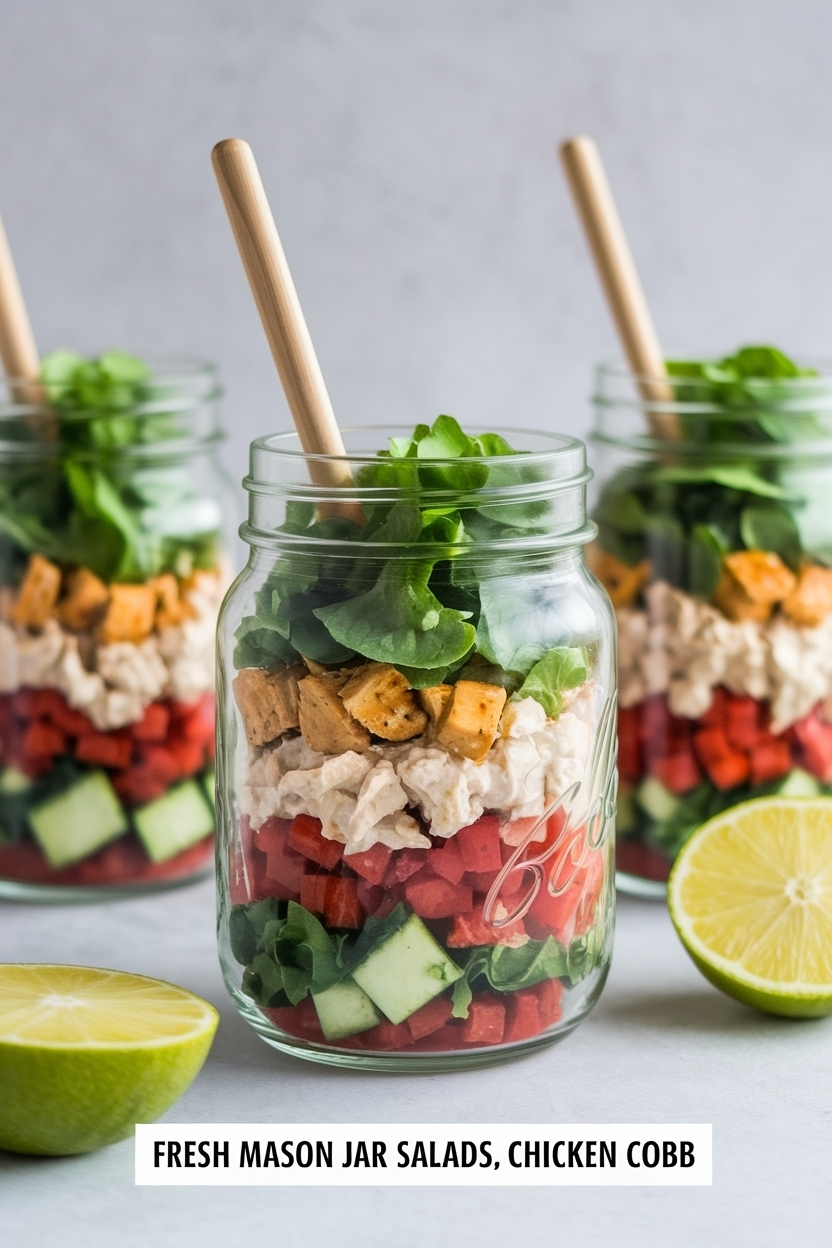mason jar salads chicken cobb
