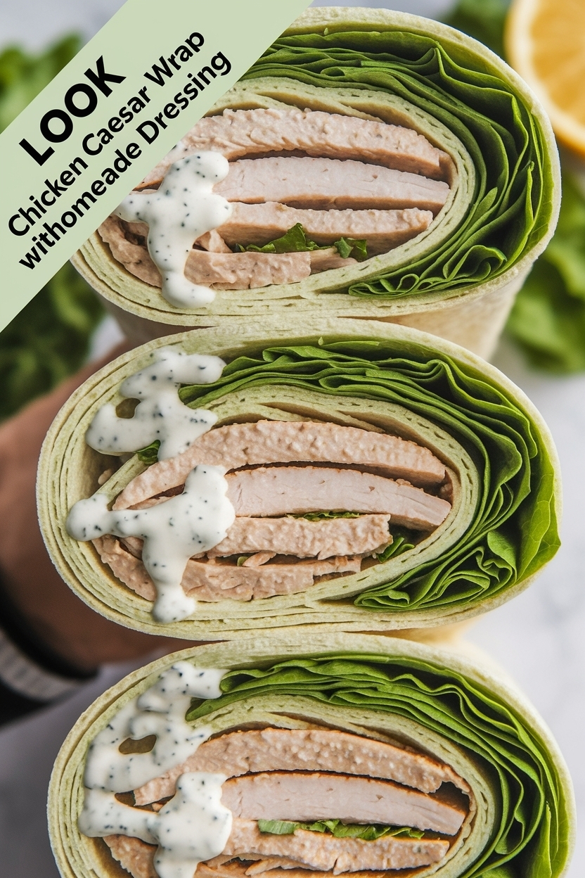 chicken caesar wrap with homemade dressing
