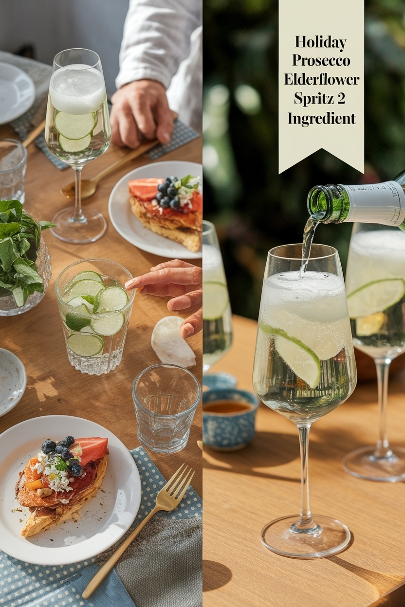 prosecco elderflower spritz 2 ingredient