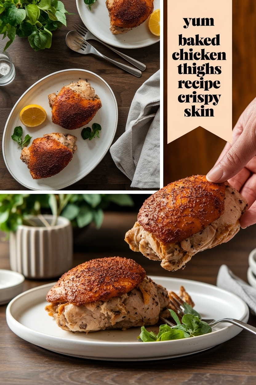 baked chicken thighs recipe crispy skin