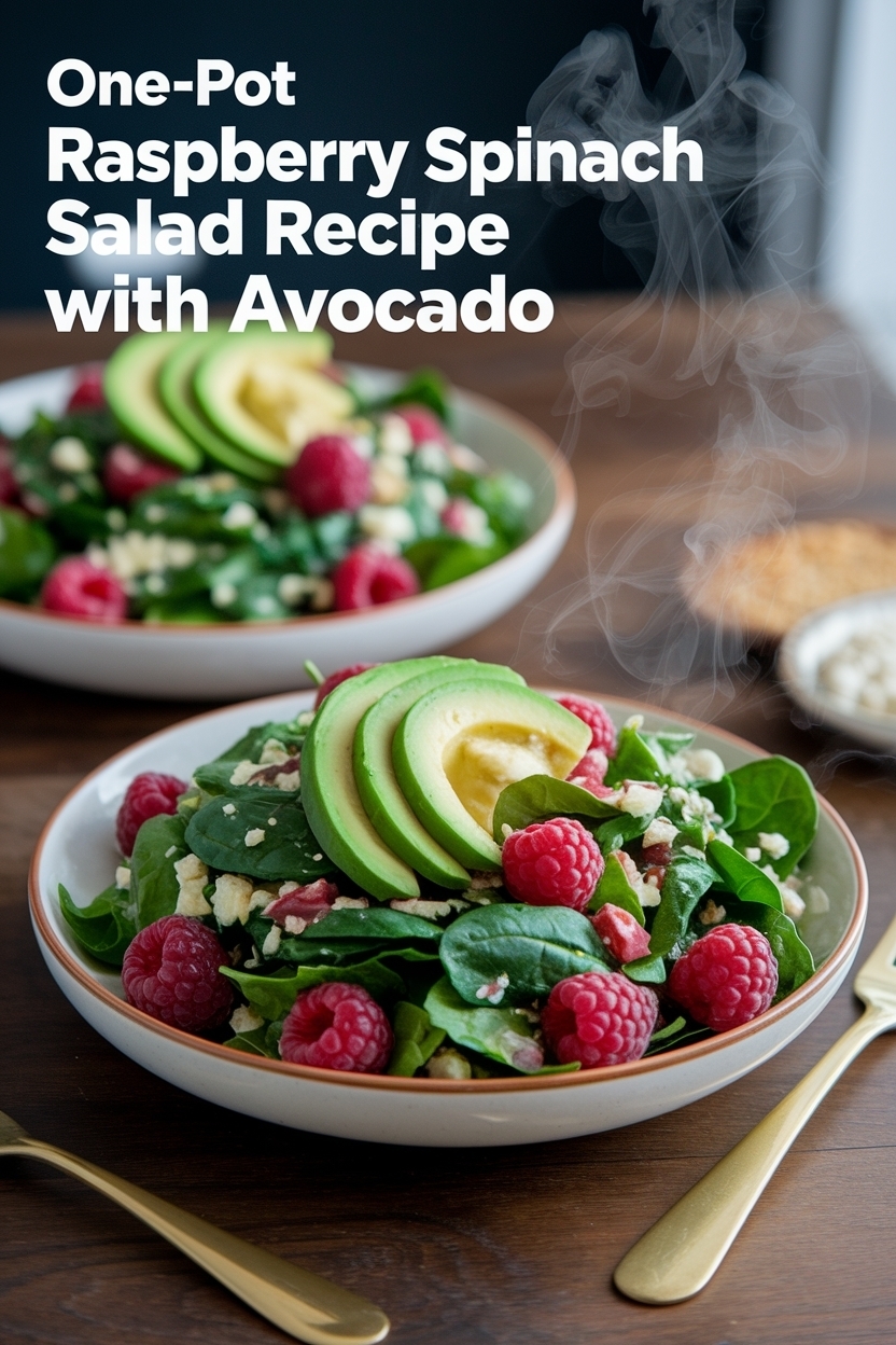 raspberry spinach salad recipe with avocado