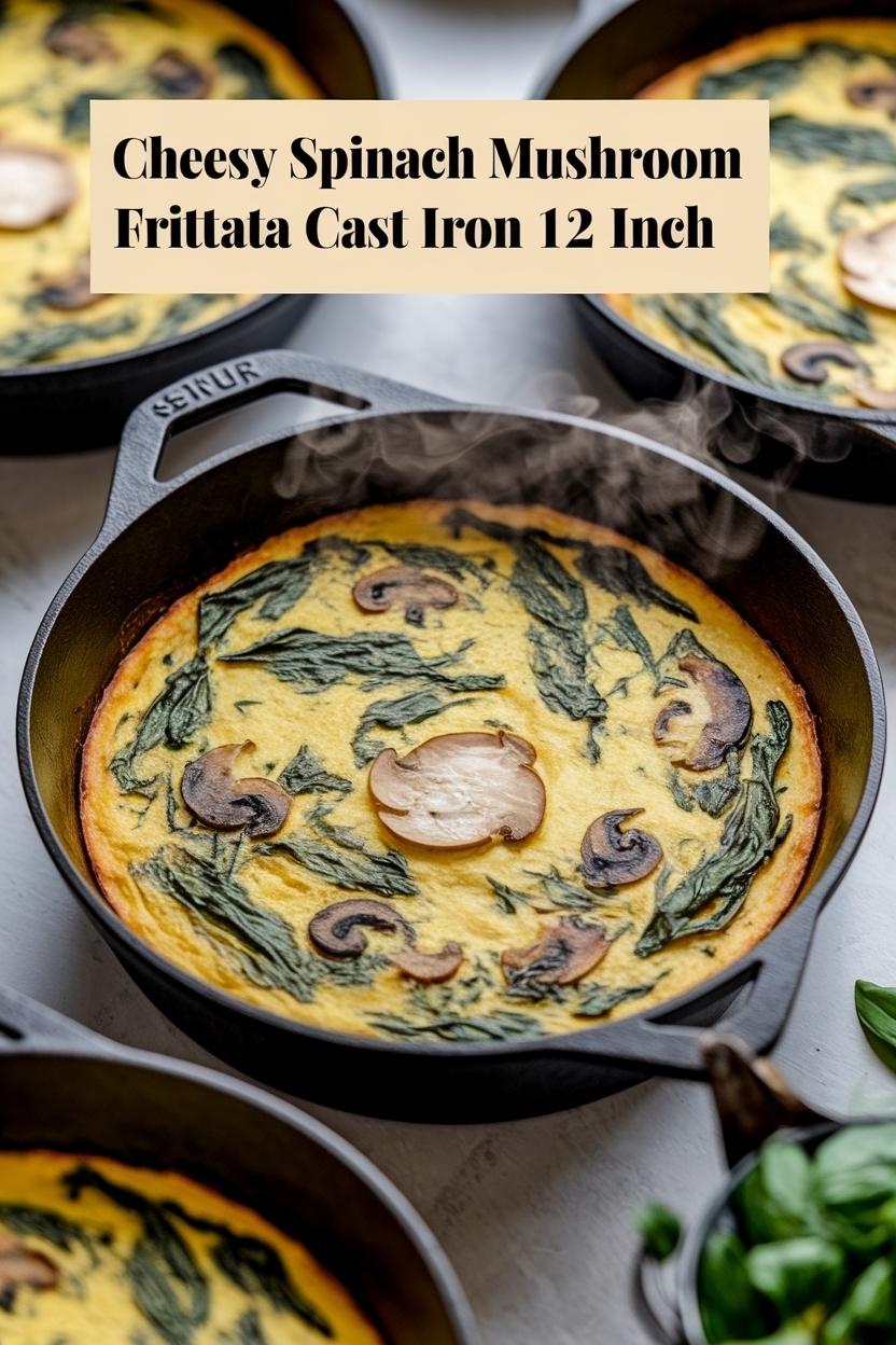 spinach mushroom frittata cast iron 12 inch
