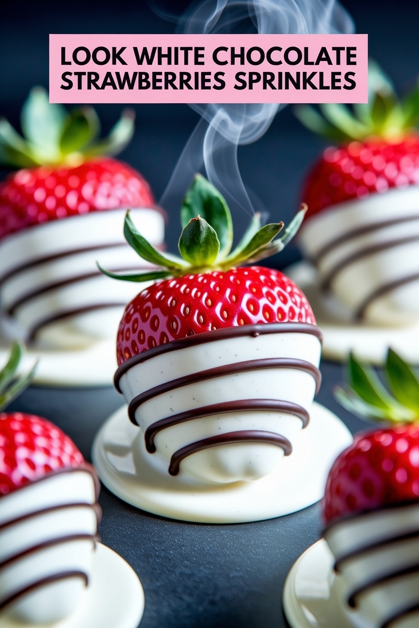 white chocolate dipped strawberries sprinkles