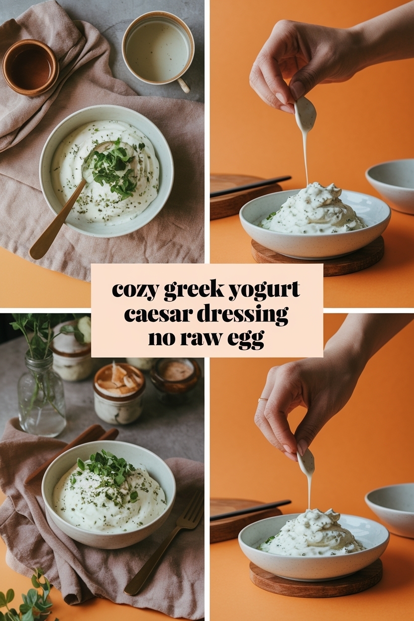 greek yogurt caesar dressing no raw egg