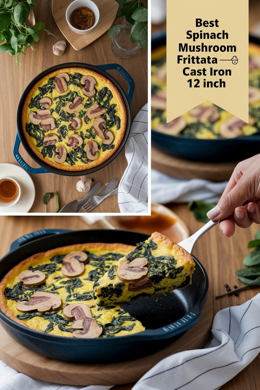 spinach mushroom frittata cast iron 12 inch