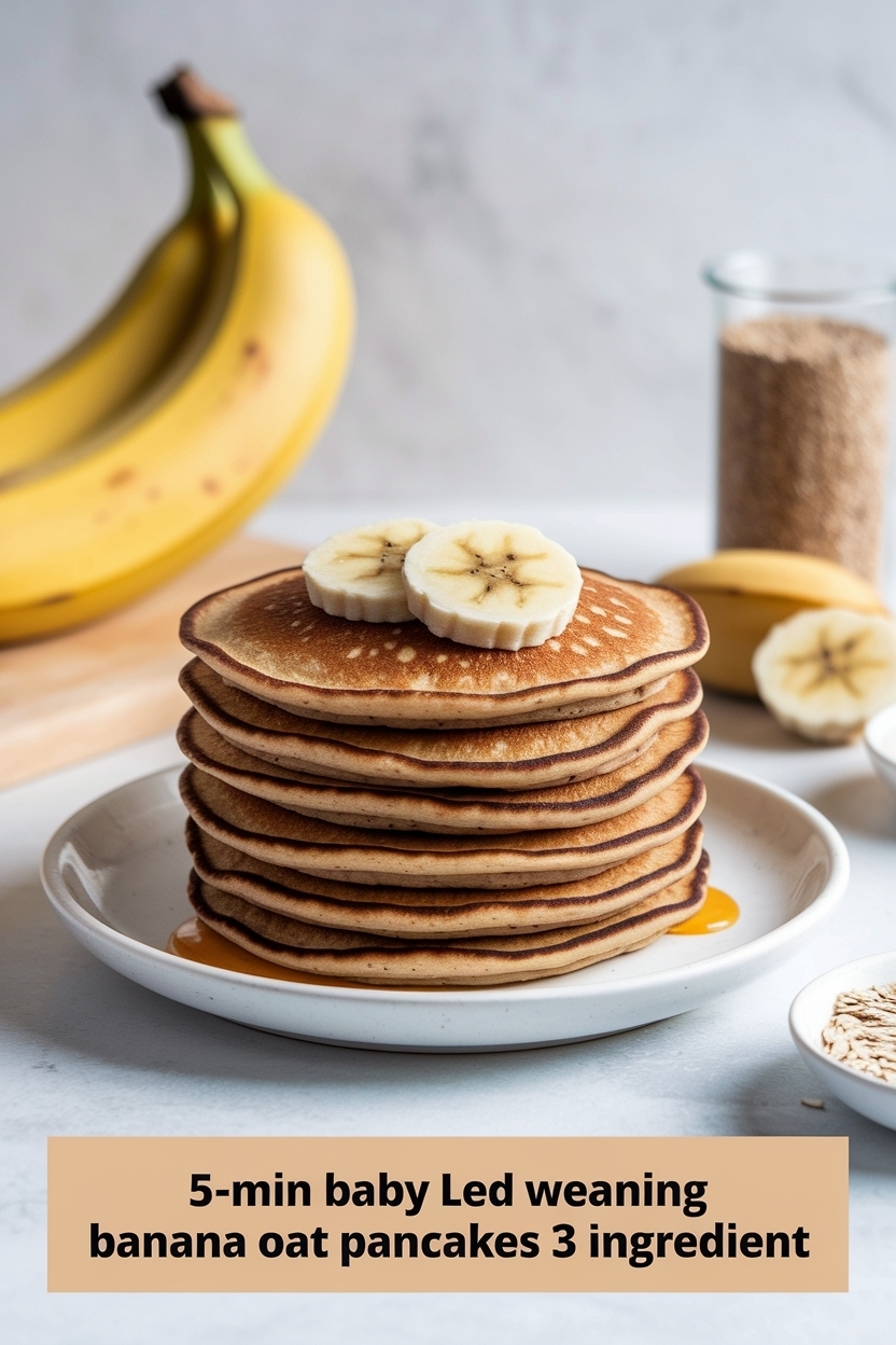 baby led weaning banana oat pancakes 3 ingredient