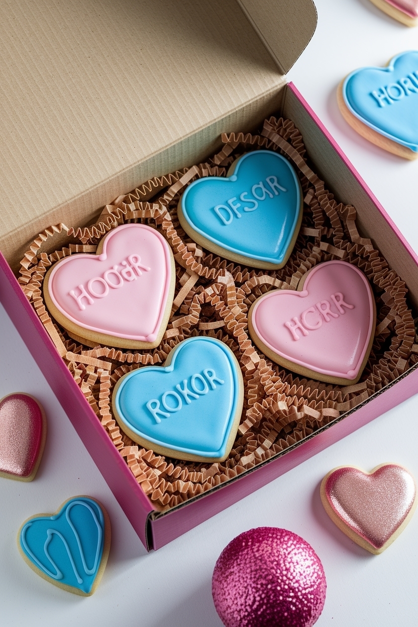 conversation heart sugar cookies royal icing