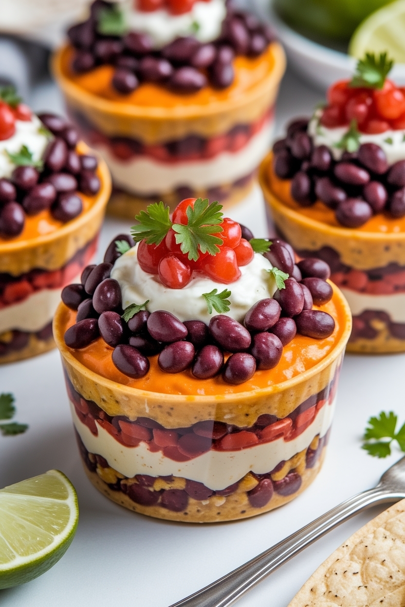 seven layer taco dip cups individual