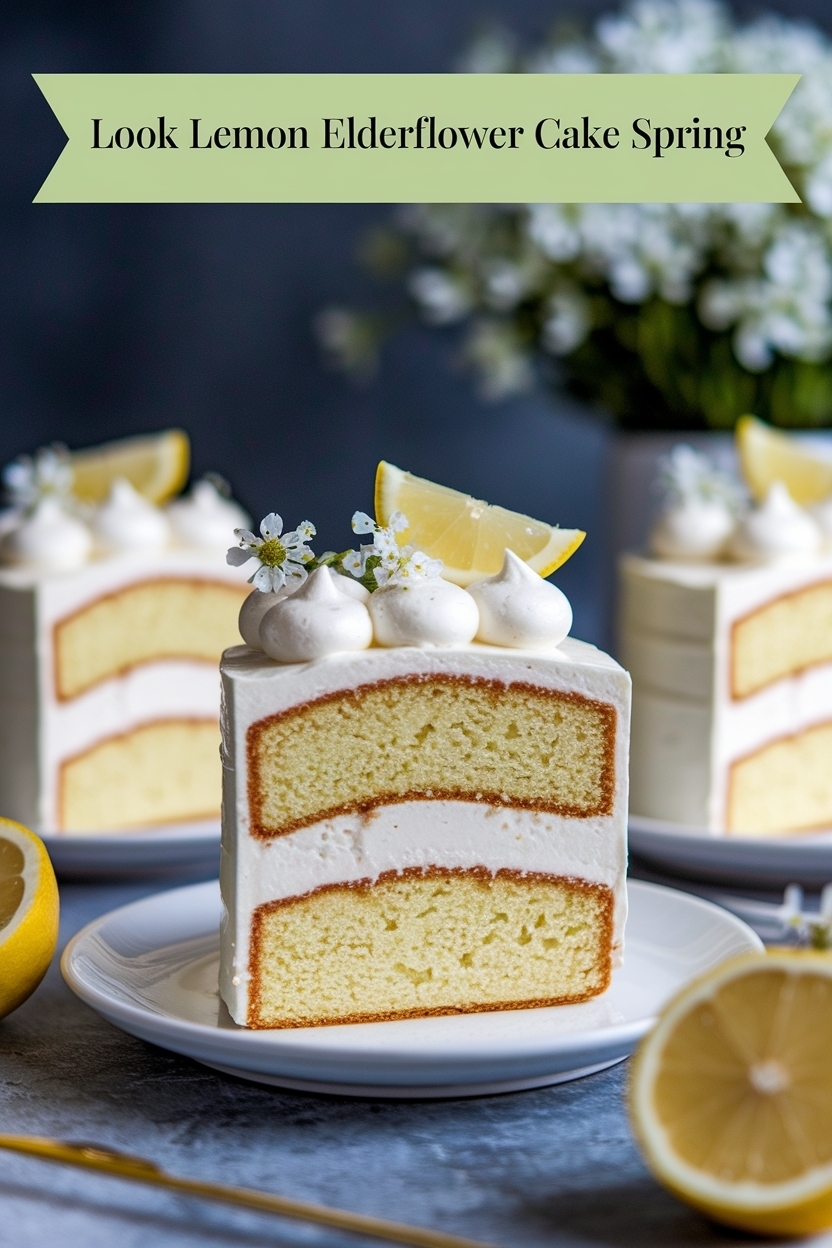 lemon elderflower cake spring
