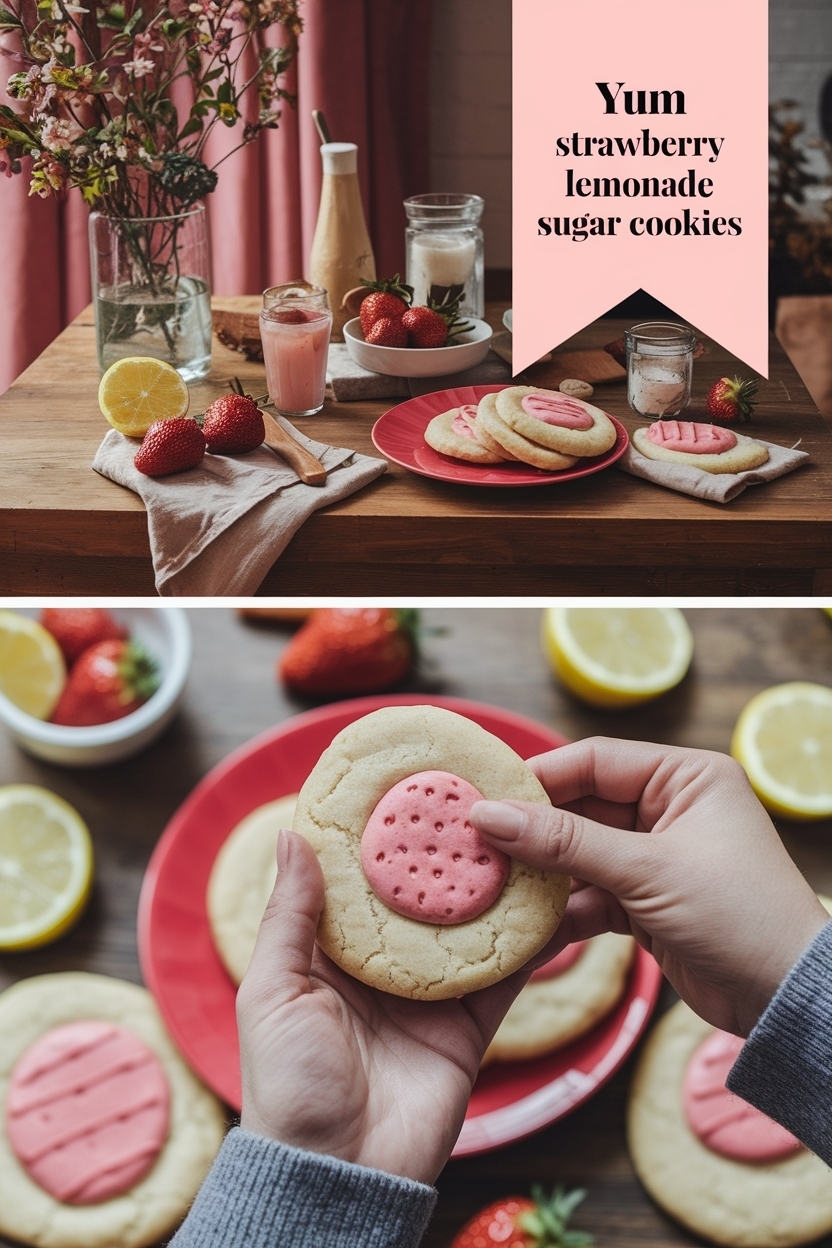 strawberry lemonade sugar cookies