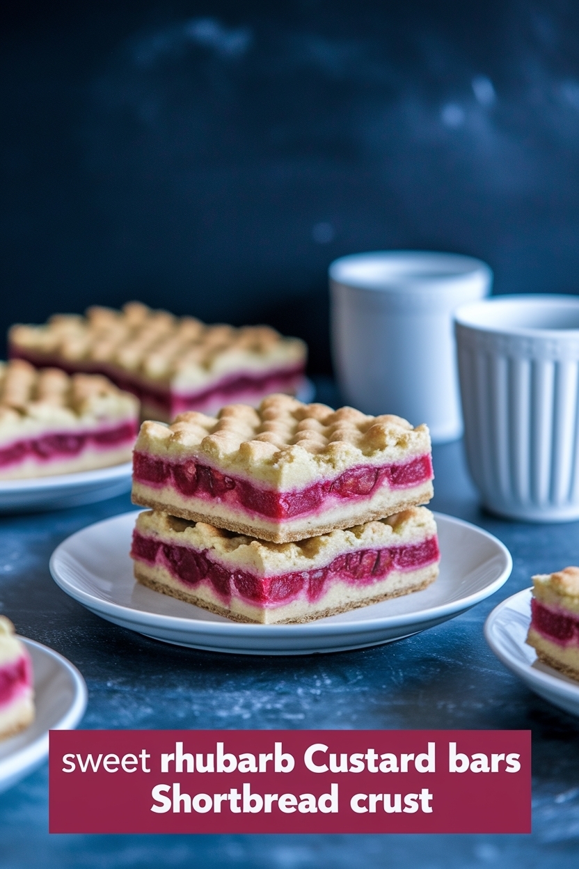 rhubarb custard bars shortbread crust