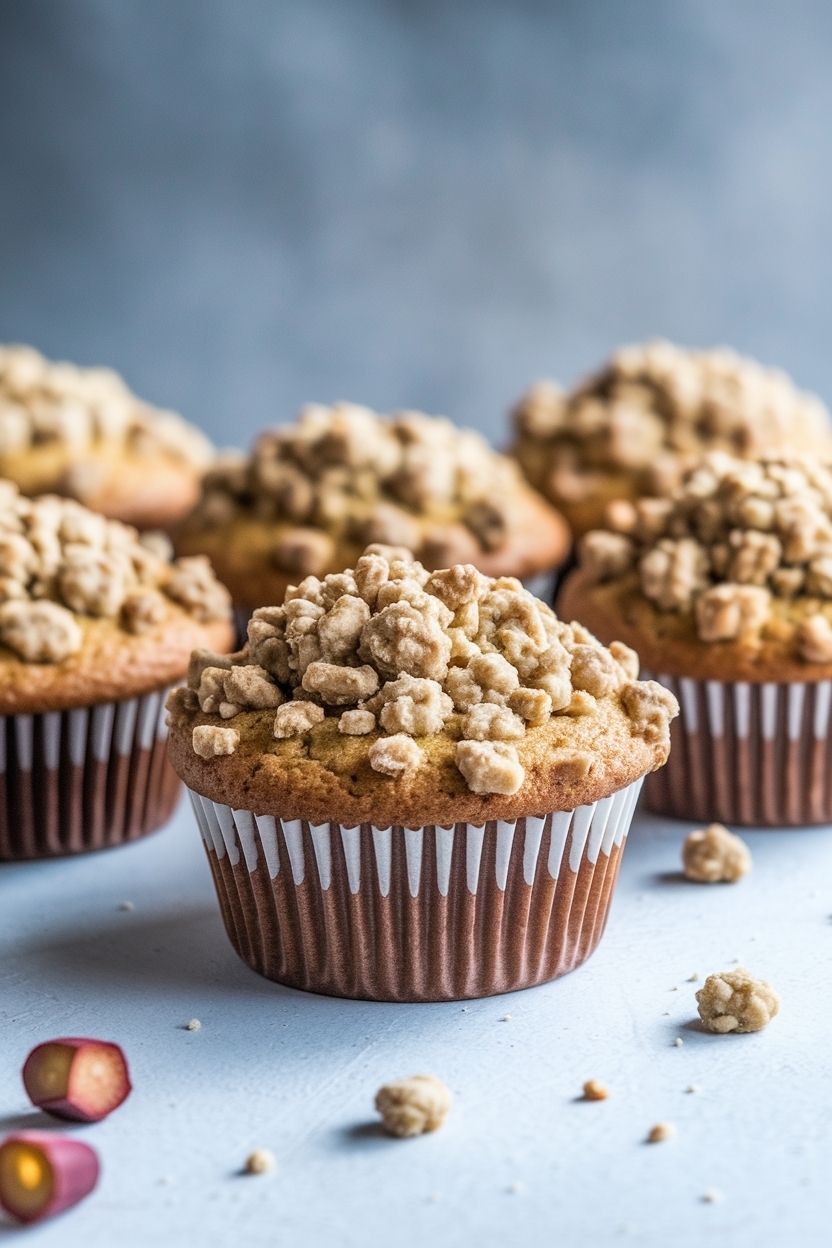 rhubarb muffins with streusel