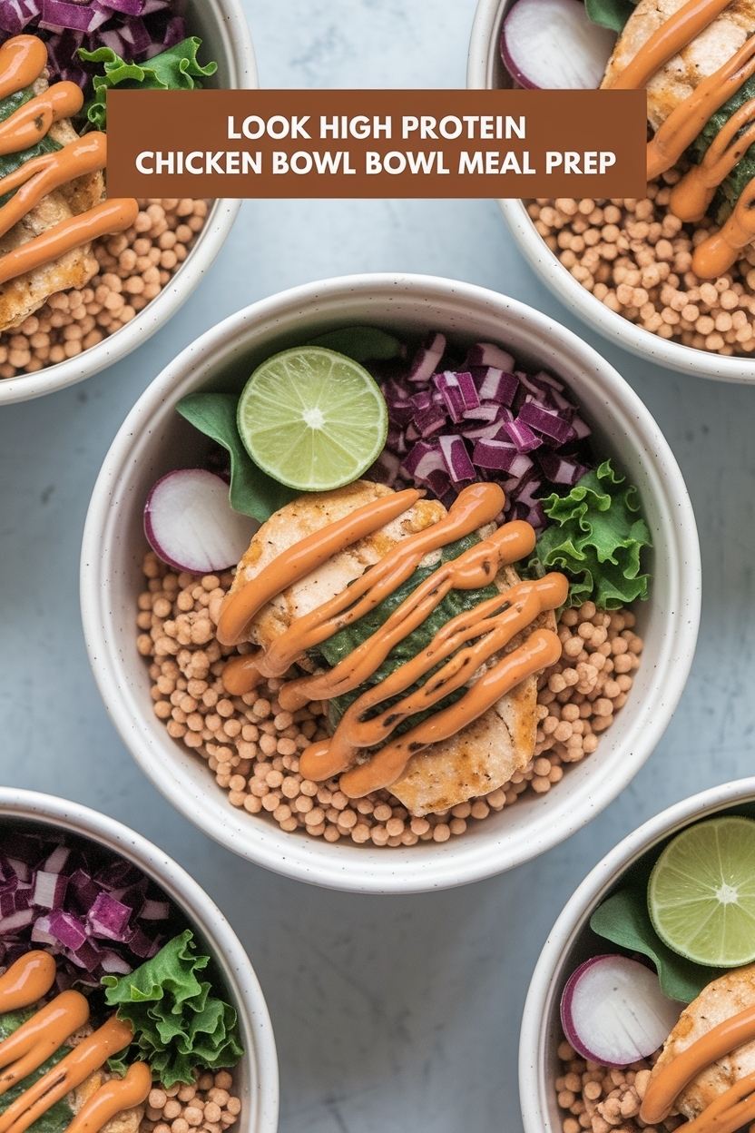 high protein chicken burrito bowl meal prep
