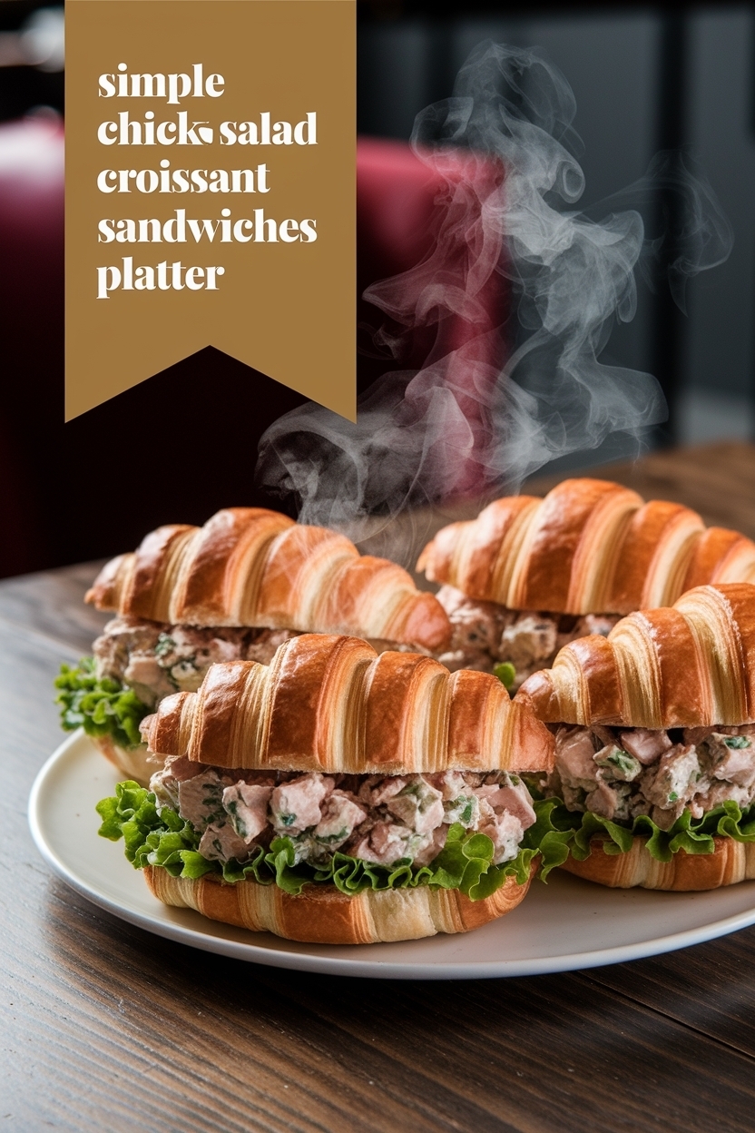 chicken salad croissant sandwiches platter