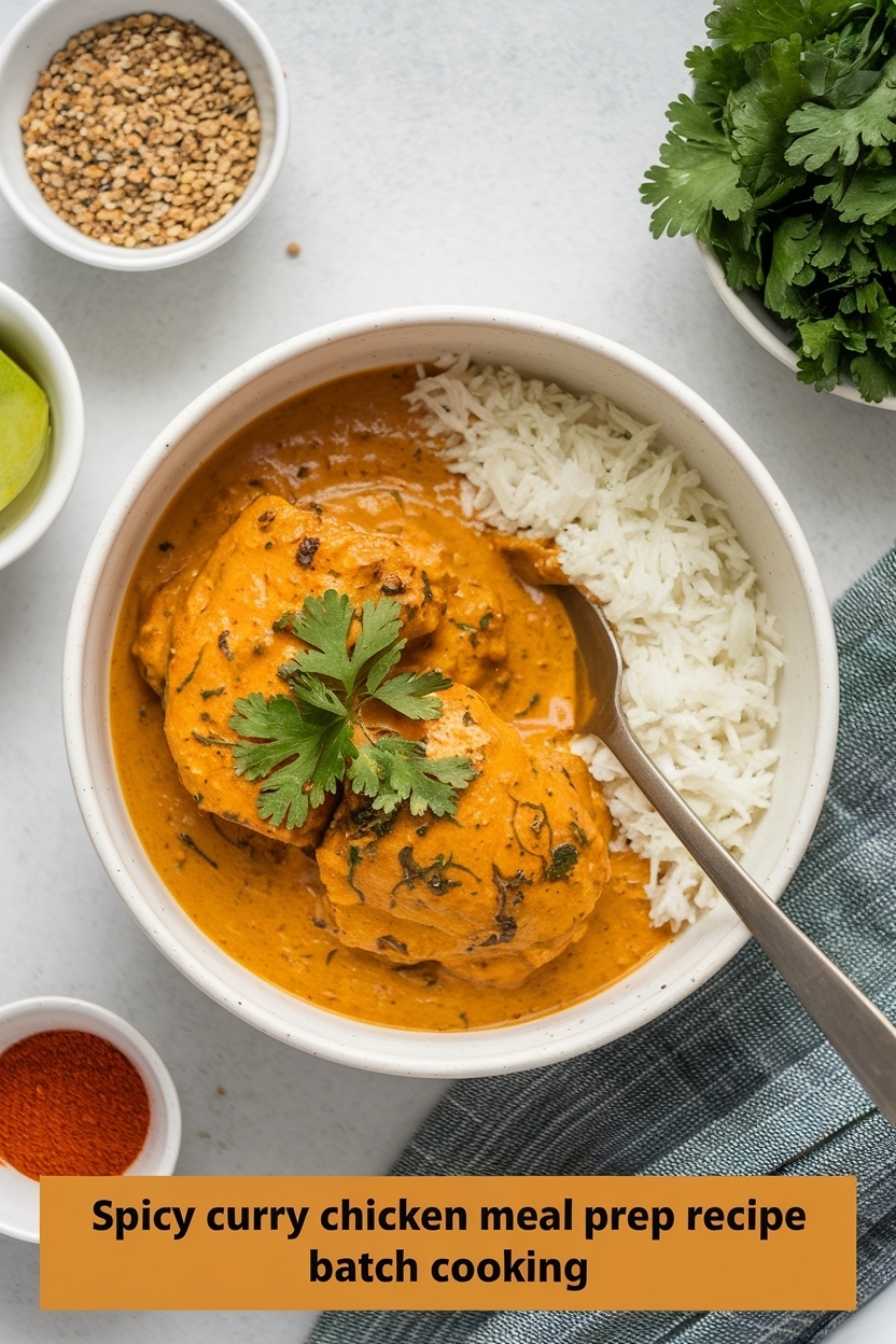 curry chicken meal prep recipe batch cooking