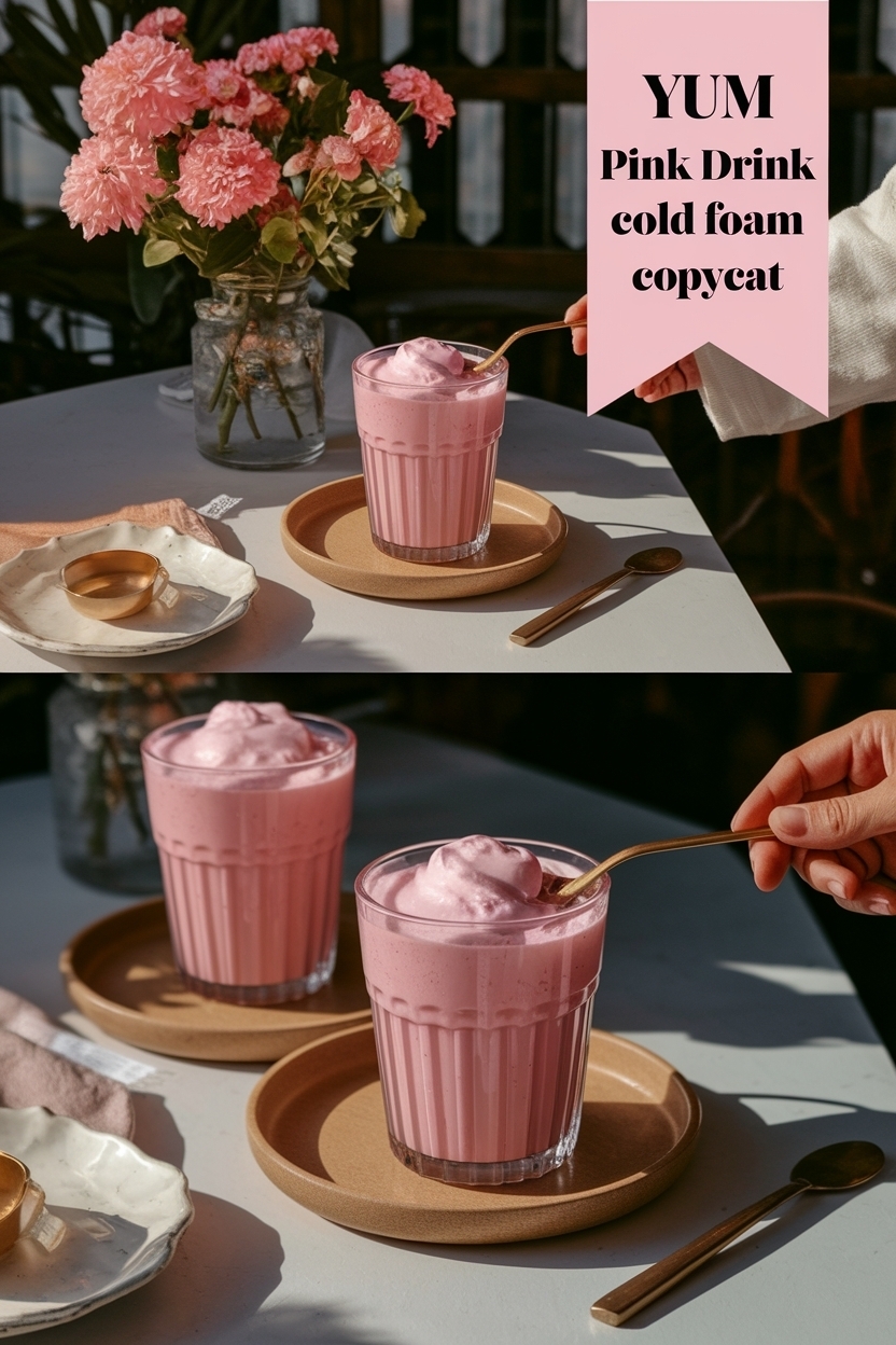 pink drink cold foam copycat