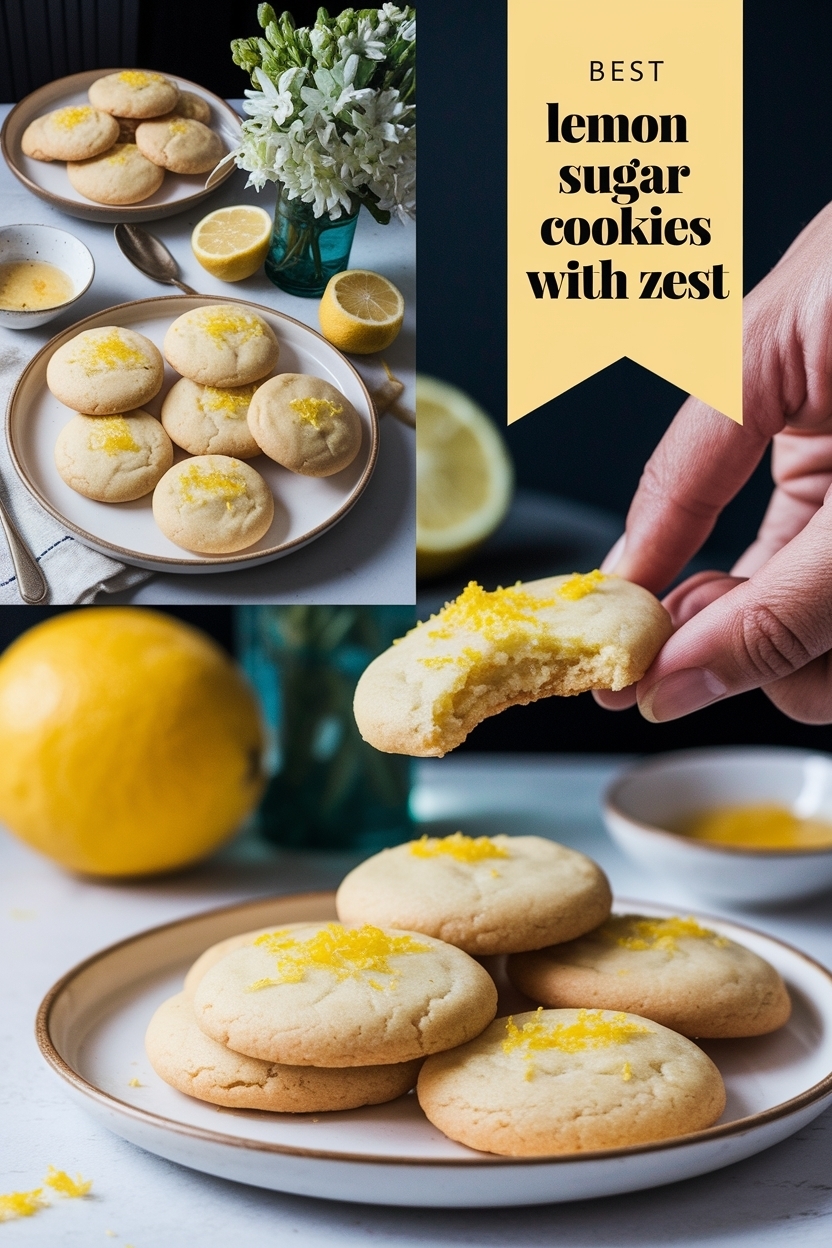 lemon sugar cookies with zest