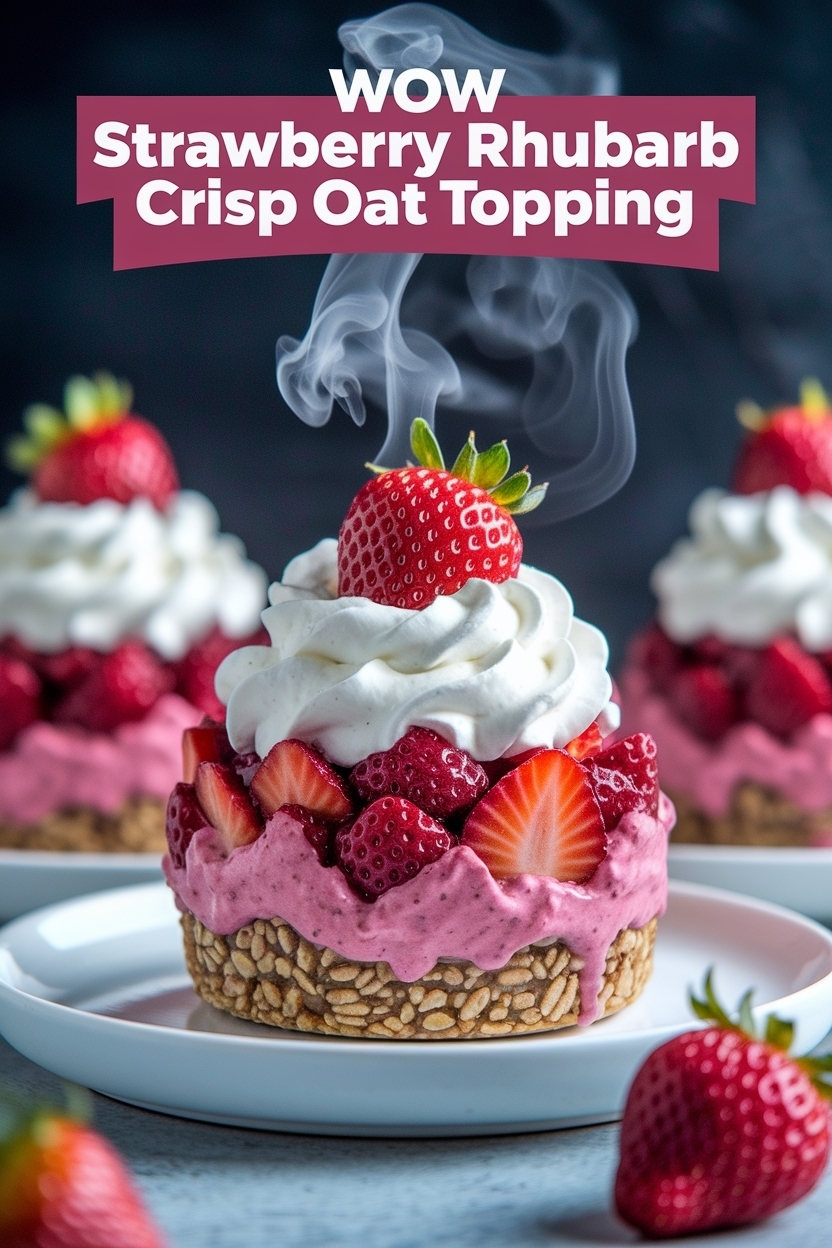 strawberry rhubarb crisp oat topping
