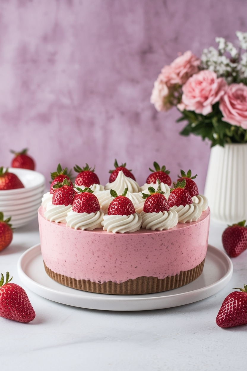 strawberry cheesecake dip no bake