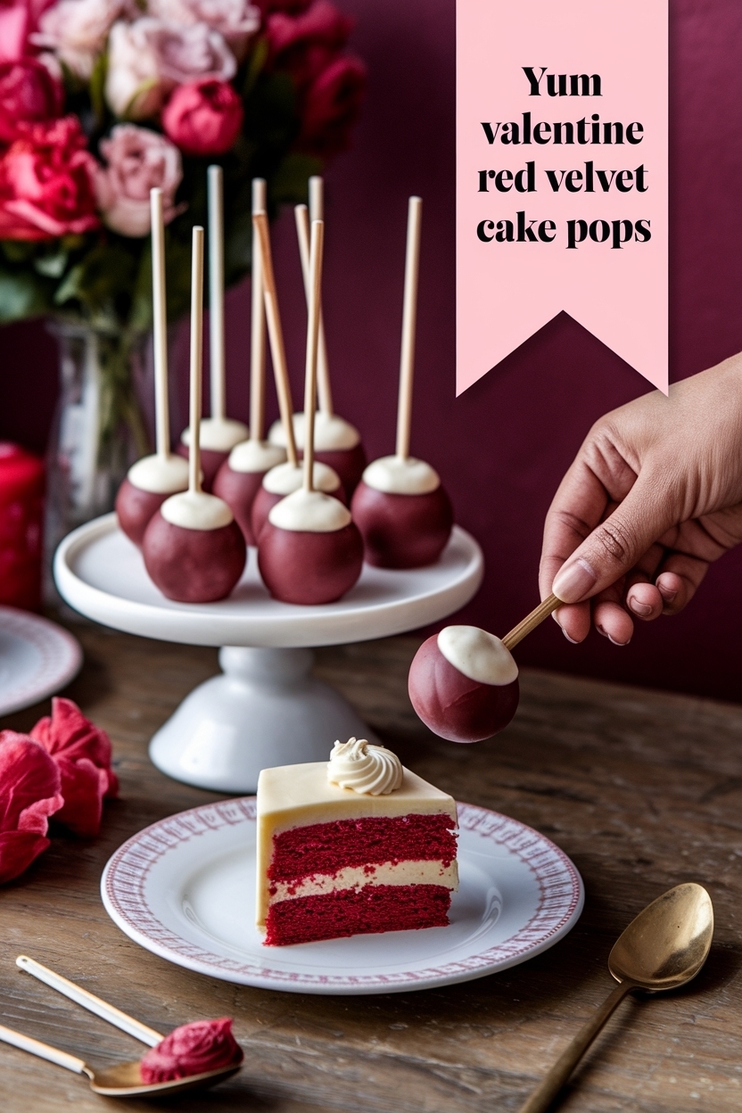 valentine red velvet cake pops