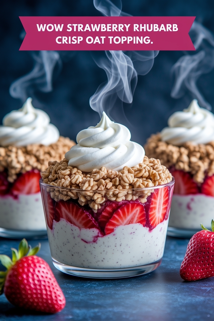 strawberry rhubarb crisp oat topping