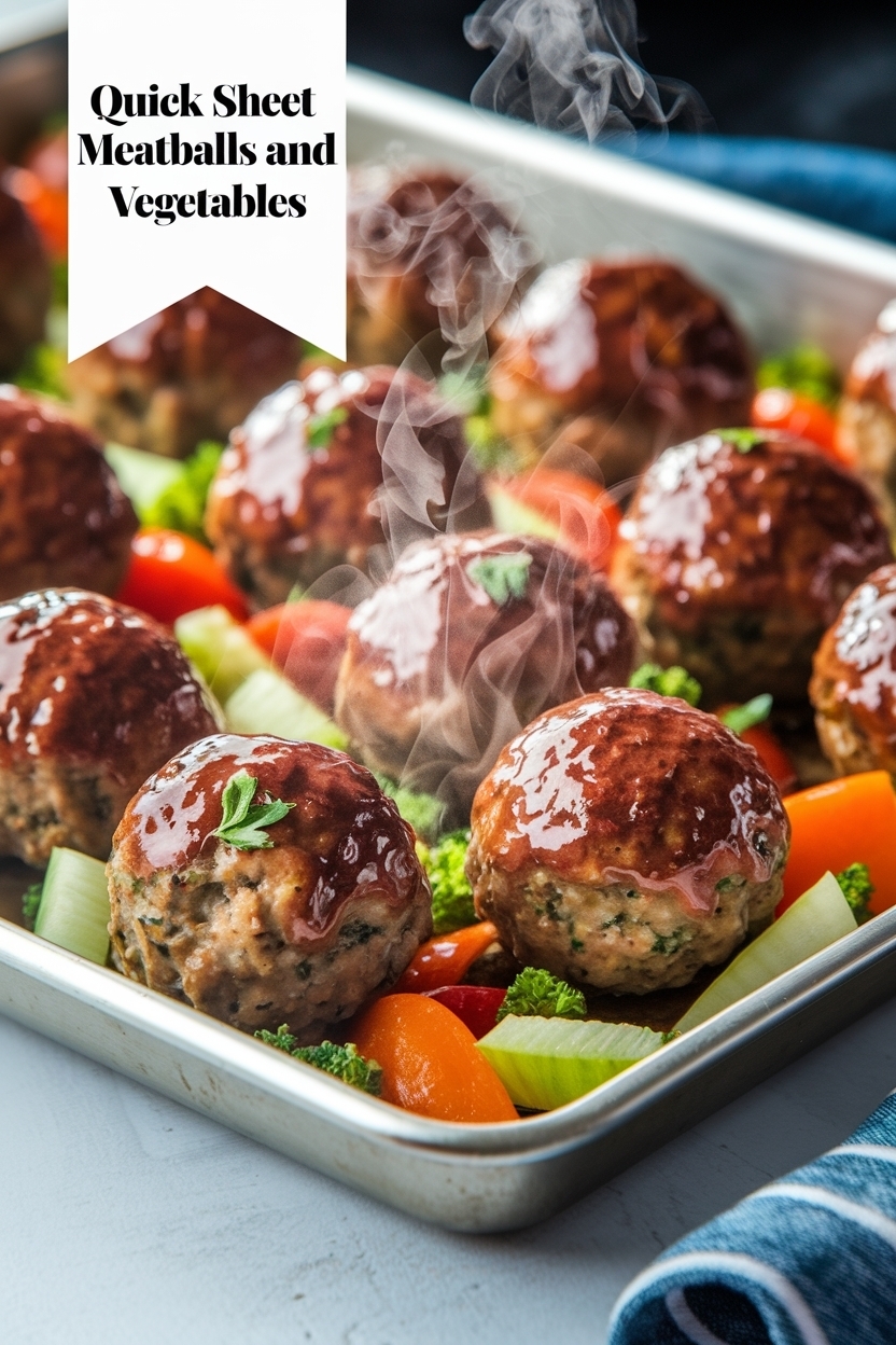 sheet pan meatballs and vegetables