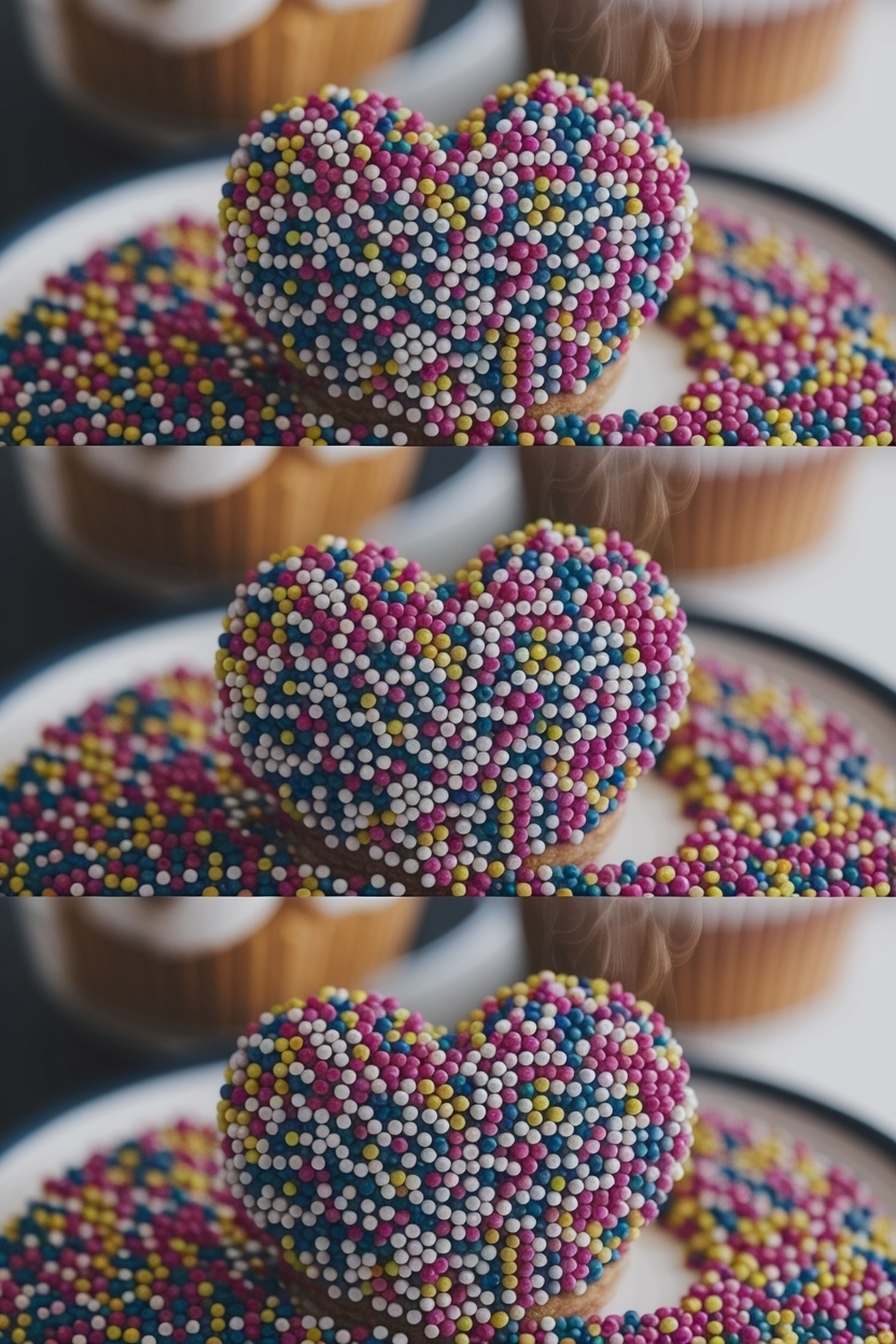 mini heart fault line cake sprinkles